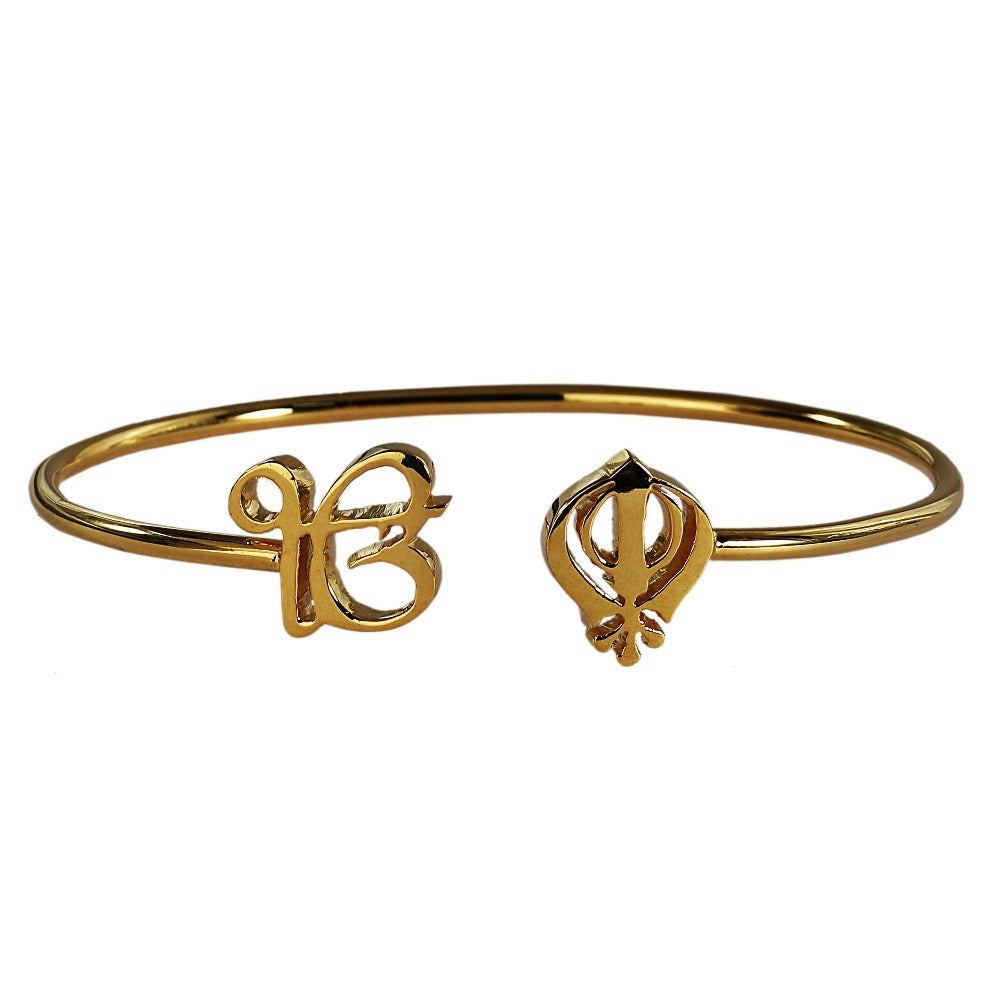 Ek Onkar - Khanda Bracelet Gold Plated Handmade in Punjabi Gurmukhi Sikh  Khalsa | eBay